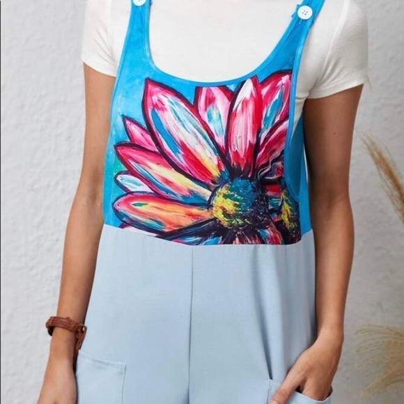 Emery Rose SHEIN flower print jumpsuit XL - Picture 3 of 3